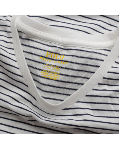 Ralph Lauren biala paski czerwone logo