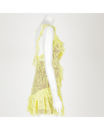 For Love & Lemons sukienka żółta