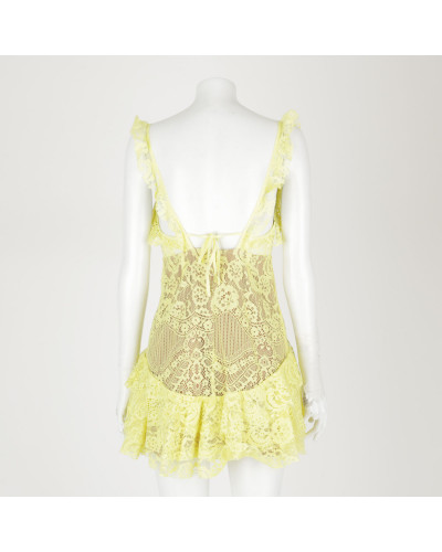 For Love & Lemons sukienka żółta