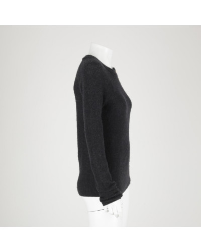 Balmain czarny sweter ze złotymi guzikami