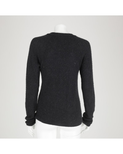 Balmain czarny sweter ze złotymi guzikami