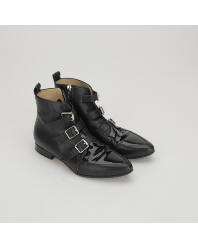 Jimmy Choo Botki czarne z klamrami