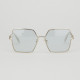 Alexander McQueen Okulary srebrne błękit szkła