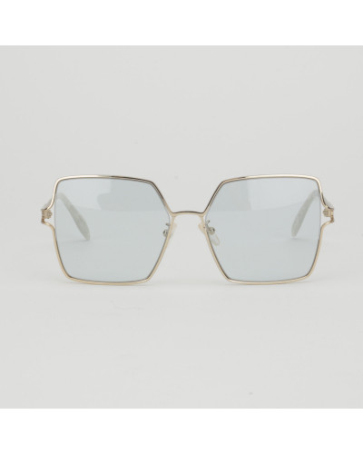 Alexander McQueen Okulary srebrne błękit szkła