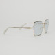 Alexander McQueen Okulary srebrne błękit szkła