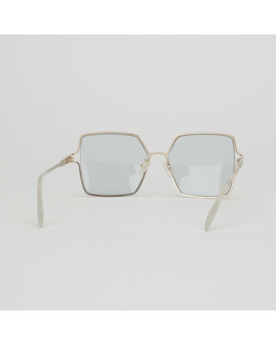Alexander McQueen Okulary srebrne błękit szkła