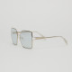 Alexander McQueen Okulary srebrne błękit szkła