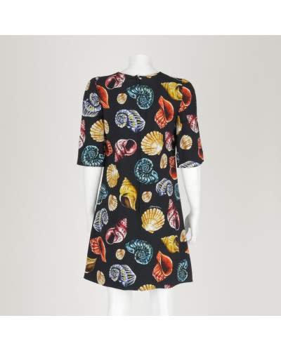 Dolce & Gabbana czarna sukienak w muszle