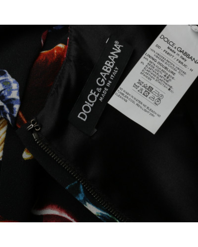 Dolce & Gabbana czarna sukienak w muszle