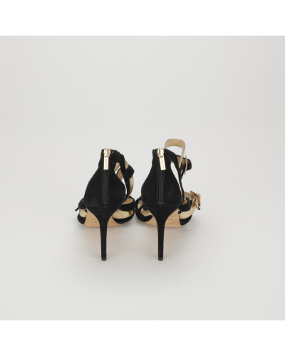 Jimmy Choo zamszowe złoto czarne