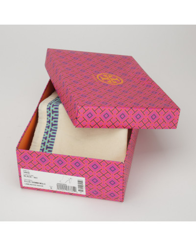 Tory Burch Klapki czarne welurowe