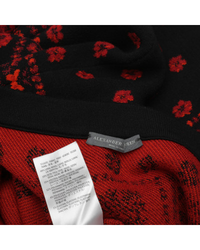 Alexander McQueen czarna spódnica czerwony wzór
