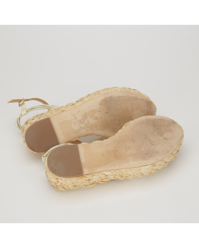 Paloma Barcelo Buty kremowe sandały