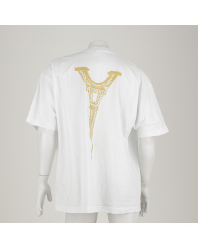 Vetements Ubranie biały t-shirt z logo nowy