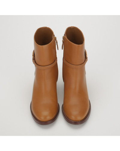 Tory Burch Botki brązowe z logo