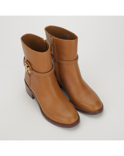 Tory Burch Botki brązowe z logo