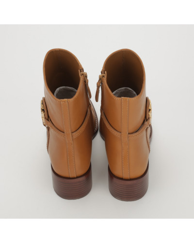 Tory Burch Botki brązowe z logo