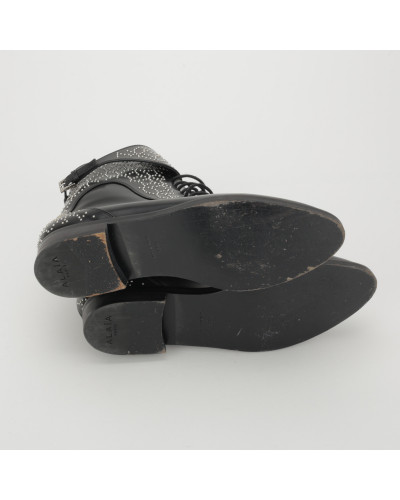 Alaïa Botki czarne z ćwiekami