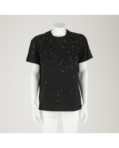 Pinko T-shirt czarno srebrne kamienie