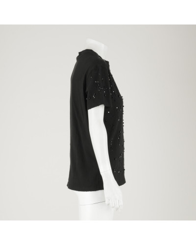 Pinko T-shirt czarno srebrne kamienie