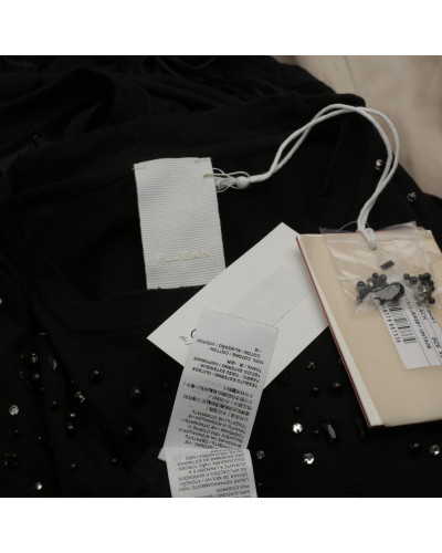 Pinko T-shirt czarno srebrne kamienie
