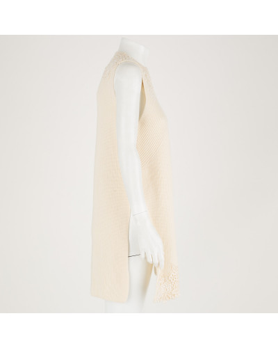 Ermanno Scervino Sweter kremowa kamizelka