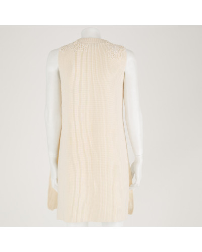 Ermanno Scervino Sweter kremowa kamizelka