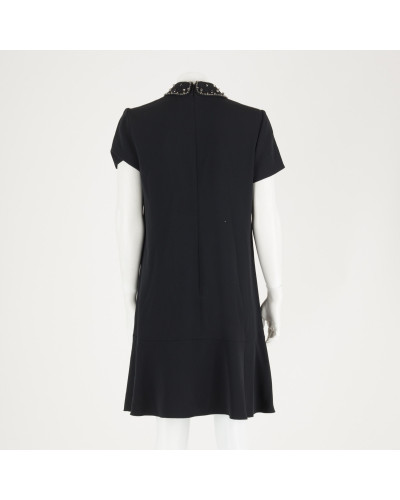 Red Valentino Sukienka czarna z kamieniami
