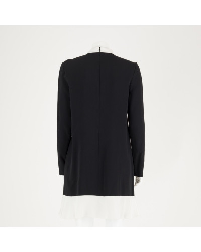 Red Valentino Sukienka czarna z białym wiązaniem