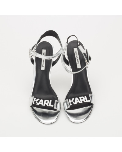 Karl Lagerfeld  Buty srebrne sandałki