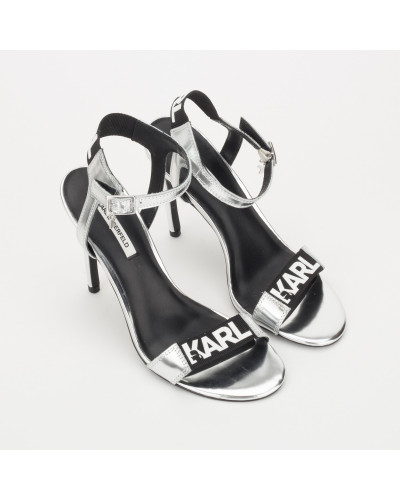 Karl Lagerfeld  Buty srebrne sandałki