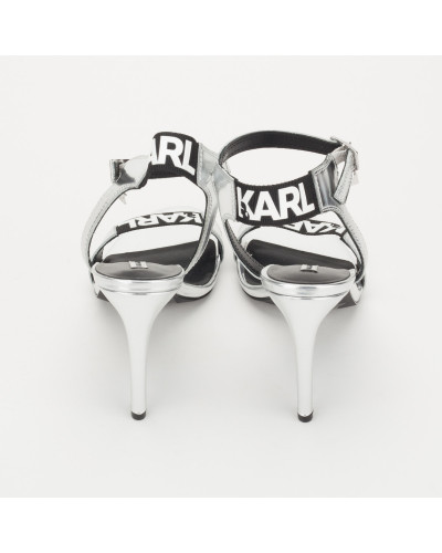 Karl Lagerfeld  Buty srebrne sandałki