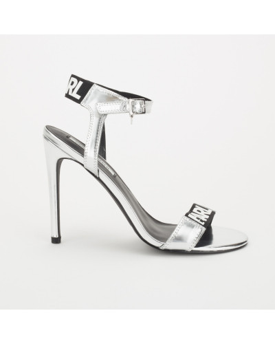 Karl Lagerfeld  Buty srebrne sandałki