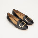 Salvatore Ferragamo Baleriny czarno złote