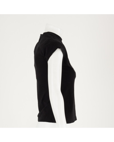 Ermanno Scervino T-shirt czarny z kamieniami