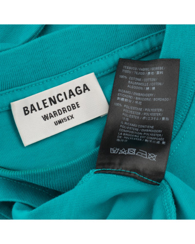 Balenciaga turkusowy T-shirt