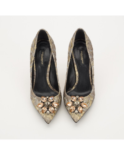 Dolce & Gabbana Buty szare żakardowe