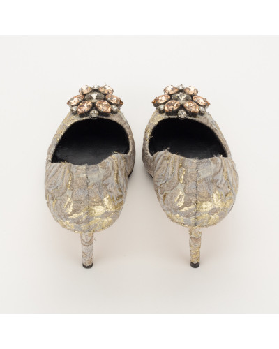 Dolce & Gabbana Buty szare żakardowe
