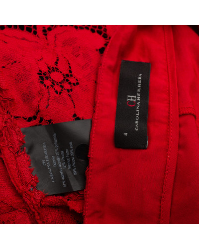 Carolina Herrera Komplet koronka czerwona