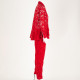 Carolina Herrera Komplet koronka czerwona