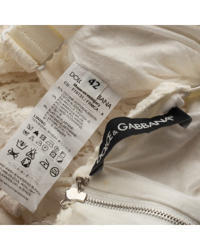 Dolce & Gabbana Biała koronkowa sukienka