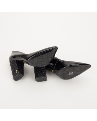 Juicy Couture Szpilki czarne obcas cekin
