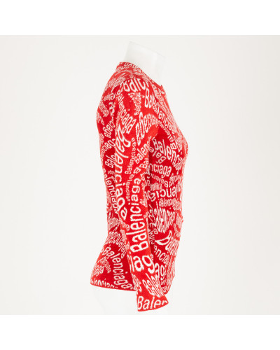 Balenciaga Bluzka czerwona z logo