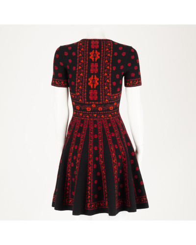 Alexander McQueen Sukienka czerwono czarna