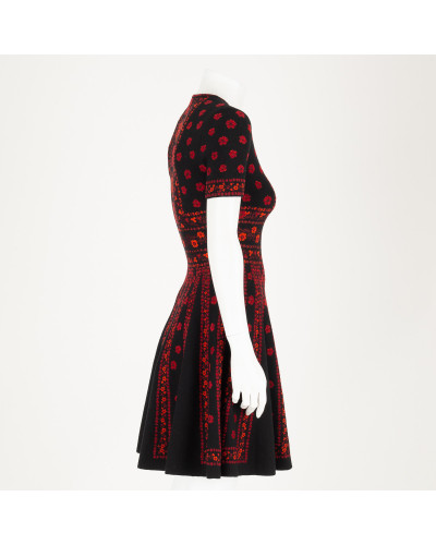 Alexander McQueen Sukienka czerwono czarna