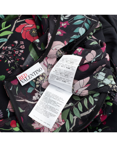 Red Valentino Sukienka czarna w kwiatki