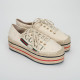 Gucci Espadryle kremowe na platformie