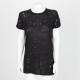 IRO T-shirt grafitowy w dziury