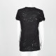 IRO T-shirt grafitowy w dziury