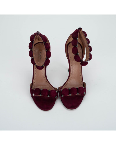 Alaïa Szpilki bordowe zamszowe